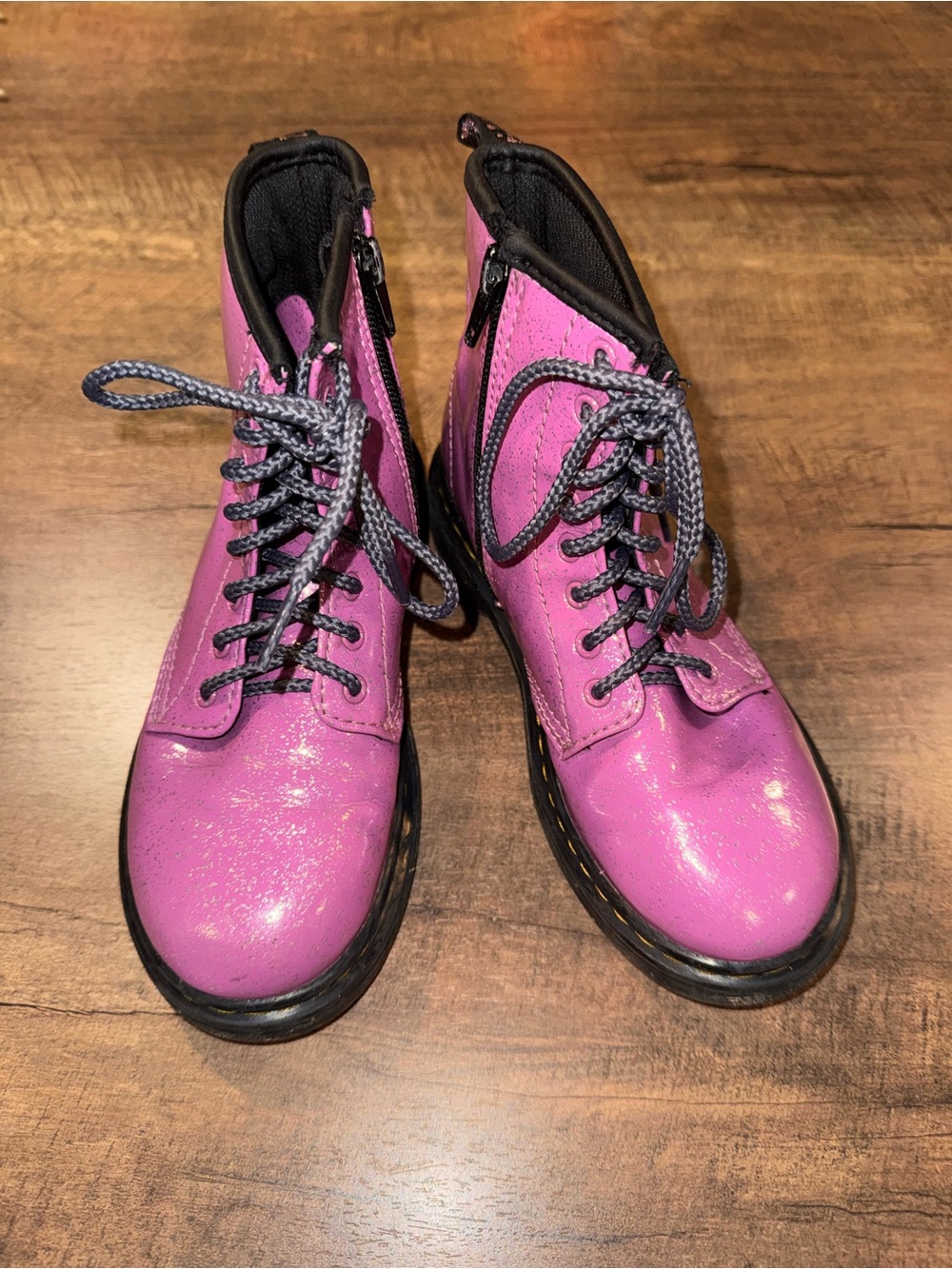 Dr. Martens 1460 Pink Shimmer Combat Boots Kids Size 1
